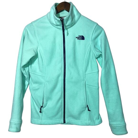 The North Face Fleece Front Zip Long Sleeve Mint Green Jacket XS - Picture 1 of 8